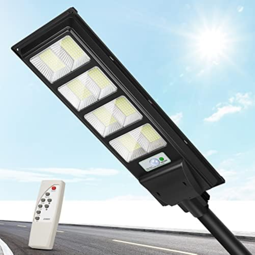 500W Lampione Solare LED esterno, 540LEDs Lampioni Solari con palo e telecomando