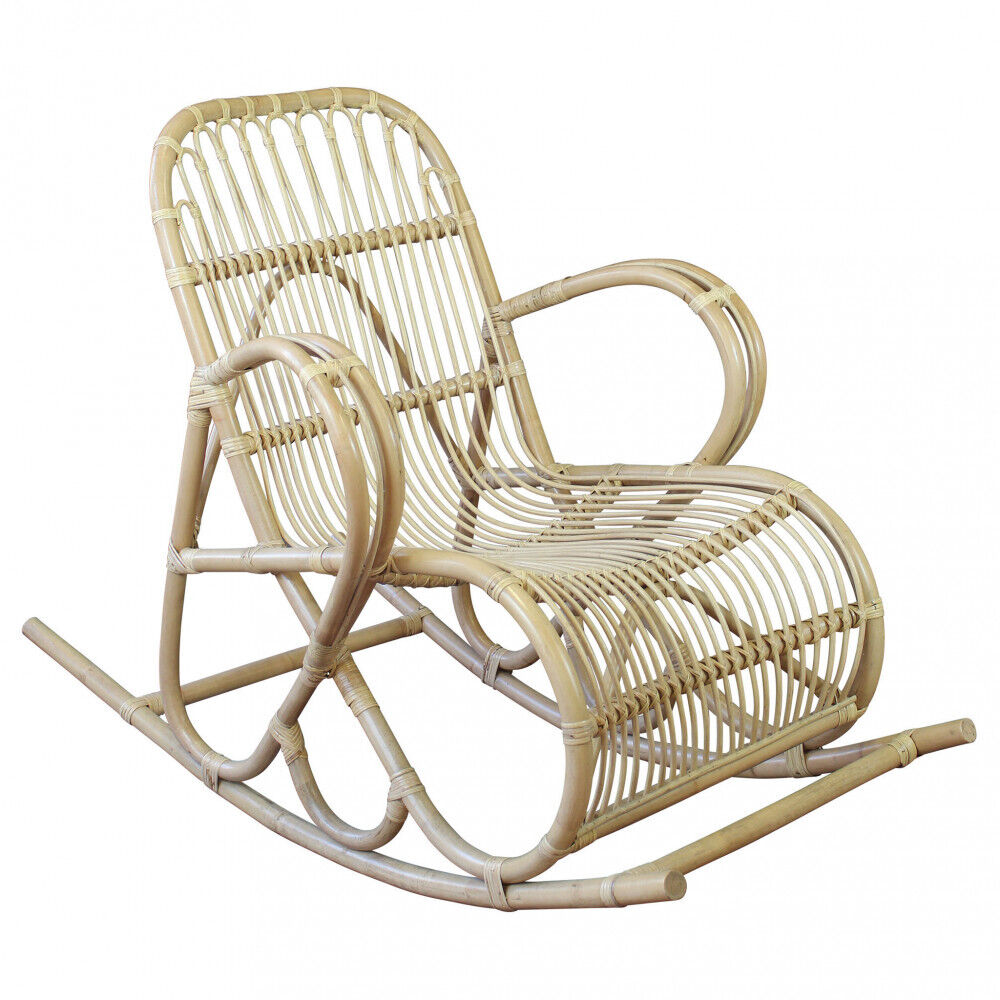 Dondolo da Giardino in Bamboo 105x143x102 cm Beige BU802824 Patrizia Vivagarden