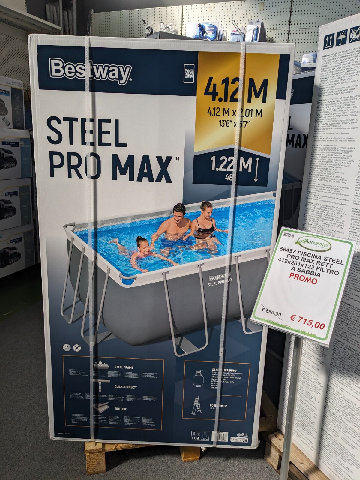 Piscina Bestway Steel Pro Max 412x201x122 filtro a sabbia modello 2025