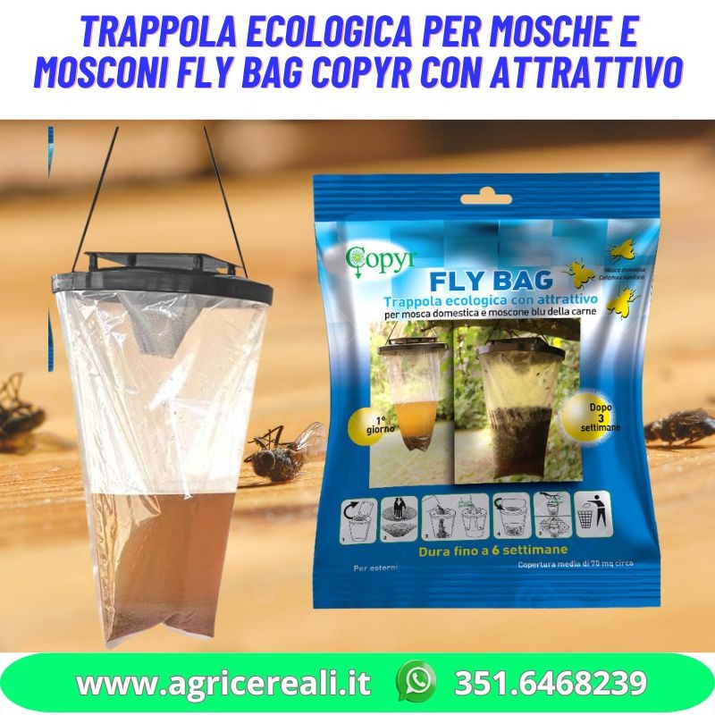 Trappola ecologica per mosche e mosconi Fly Bag Copyr con attrattivo
