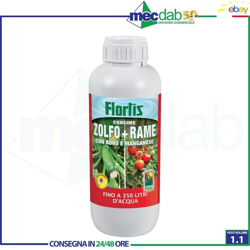 Concime Zolfo + Rame Con Boro e Manganese Concentrato Minerale Flortis 1Kg