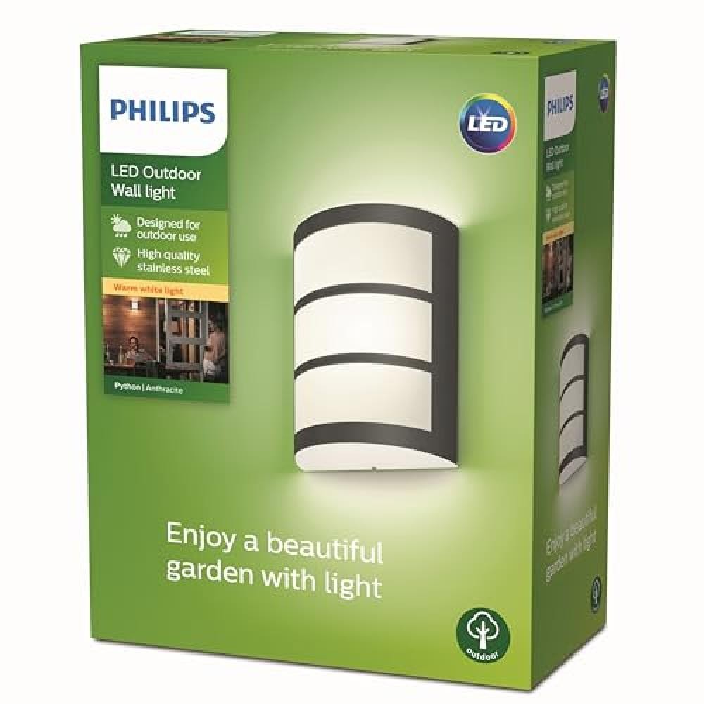 (TG. Wall Lantern) Philips Lighting lampada a parete con LED integrato Python, I