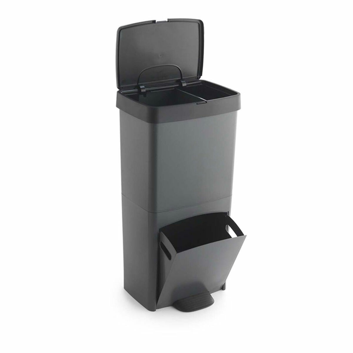 Secchio per Raccolta Differenziata SP Berner Antracite 10 L 30 L x 2 Plastica