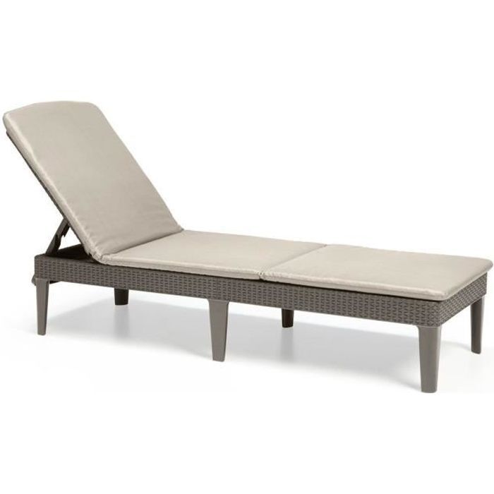 Allibert By Keter - Lettino Prendisole Jaipur A 4 Posizioni Con Cuscino - Imitaz