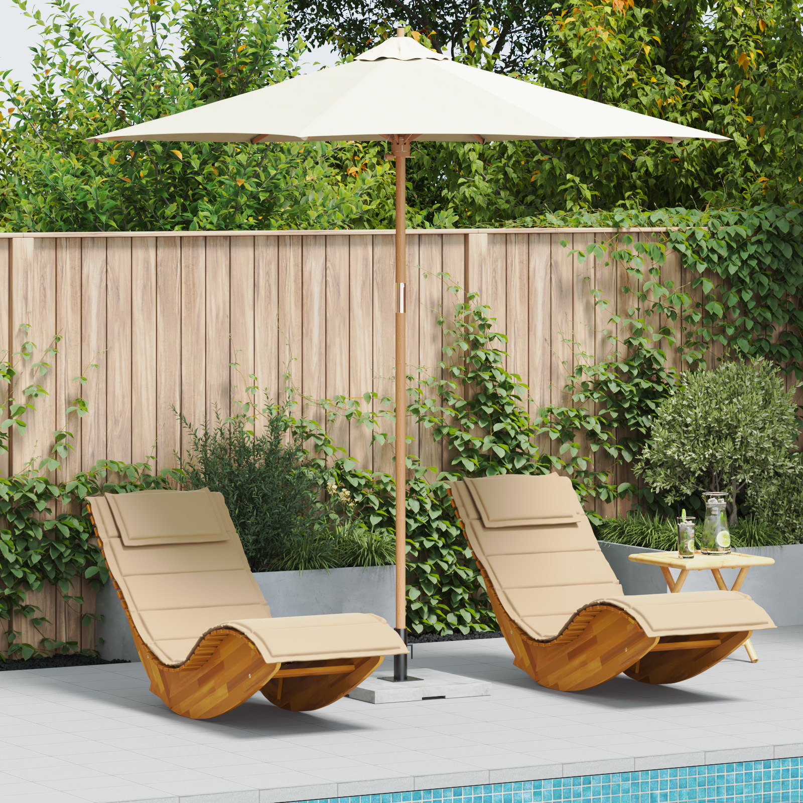 Parasol da Giardino Panna 270x260 cm Bambù