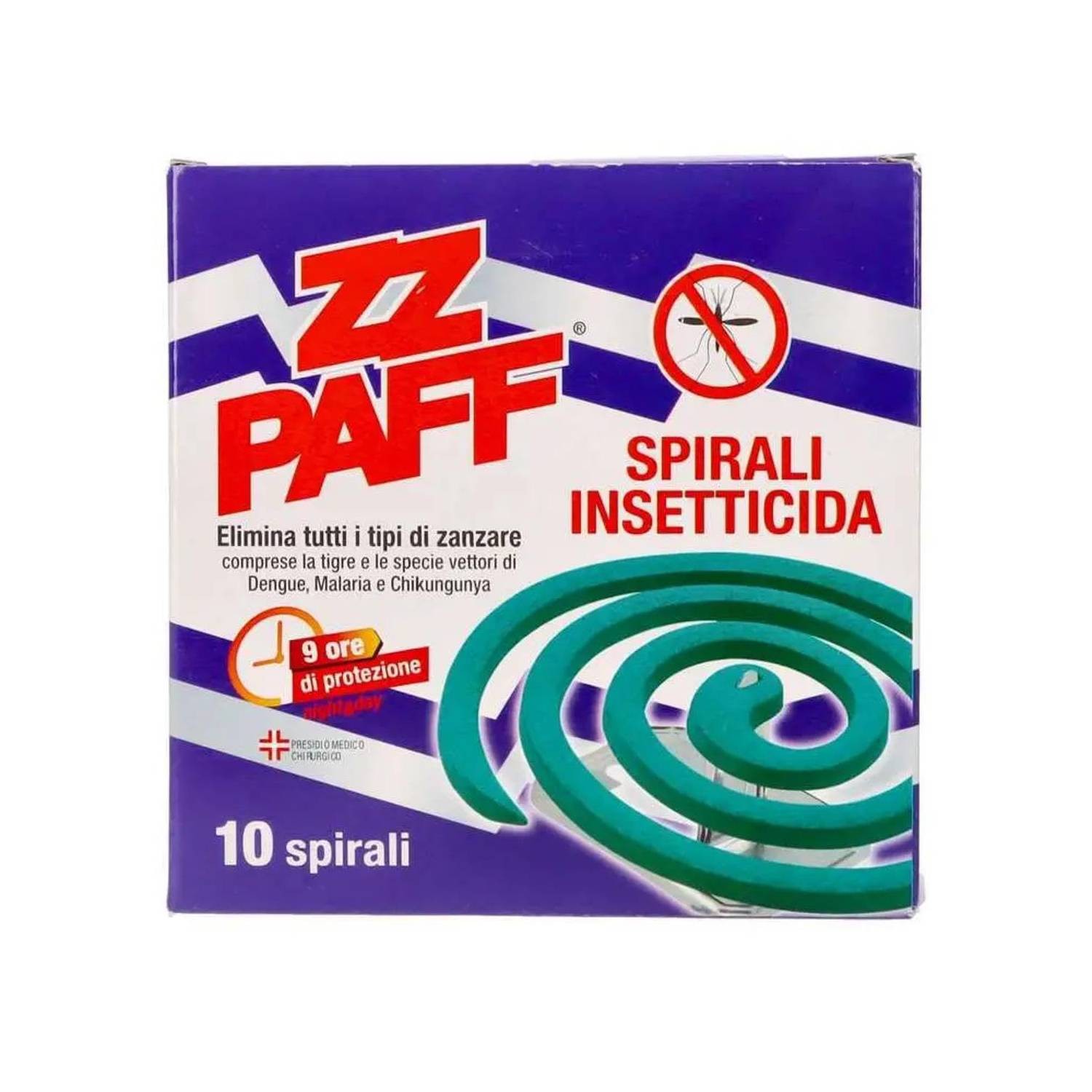 ZZ Paff Spirali Antizanzare Insetticida Per Zanzare 9 Ore Di Protezione 10 Pz