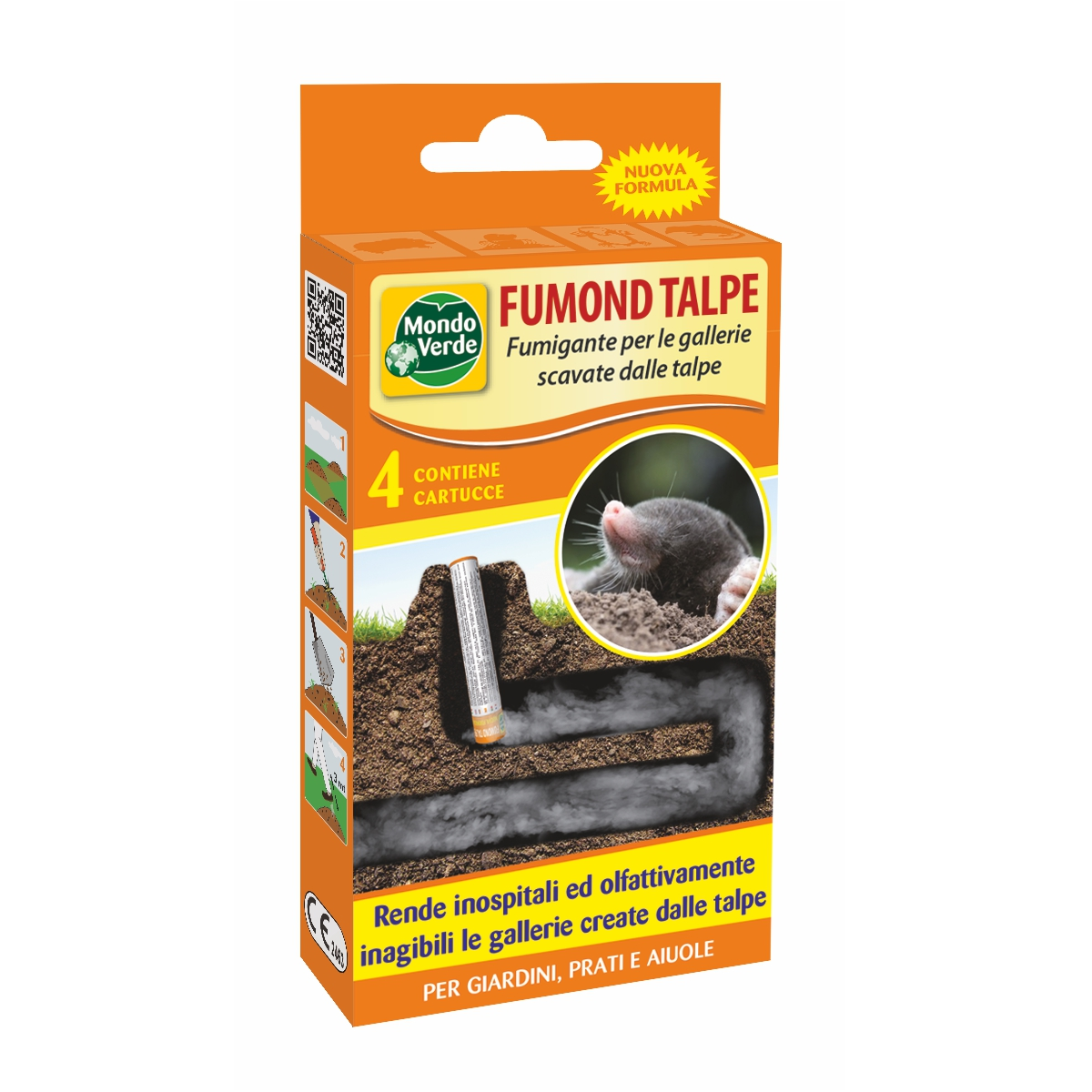 Fumond FUMOGENO per TALPE FUMIGANTE ANTITALPE TRATTAMENTO GALLERIE 4 Cartucce