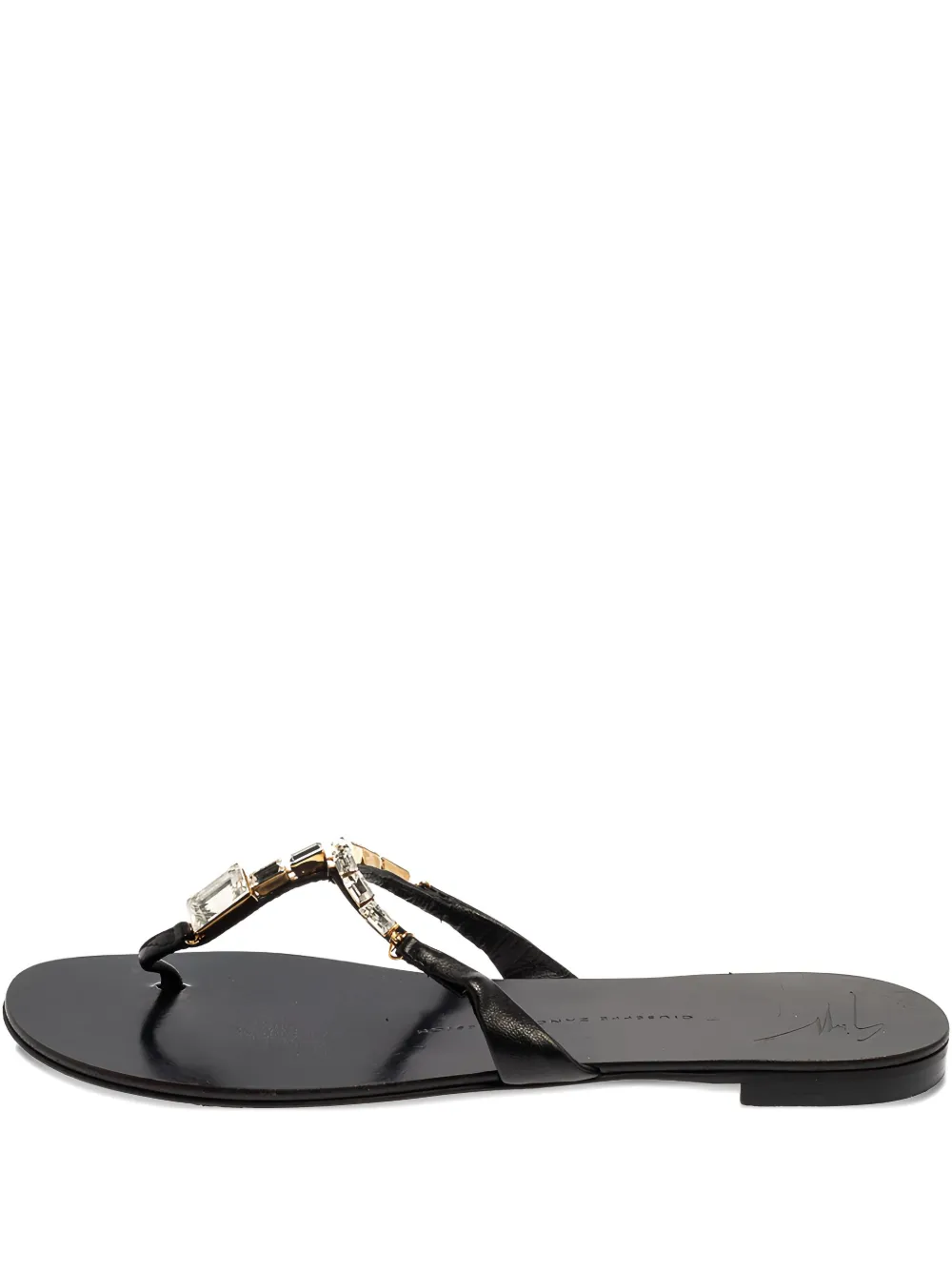 Giuseppe Zanotti Vintage crystal-embellishment leather sandals - Nero