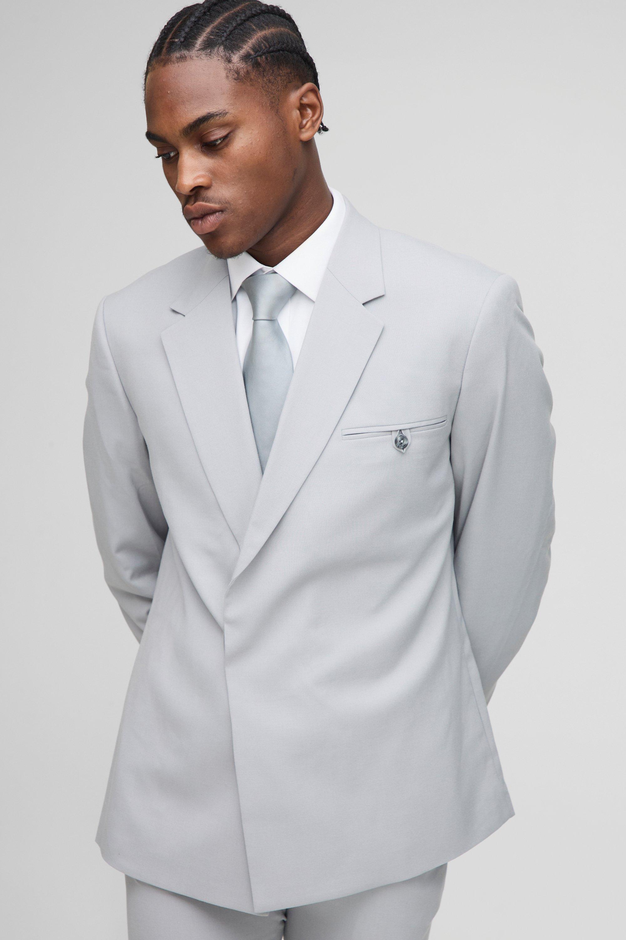 Relaxed Fit Boxy Blazer, Grigio