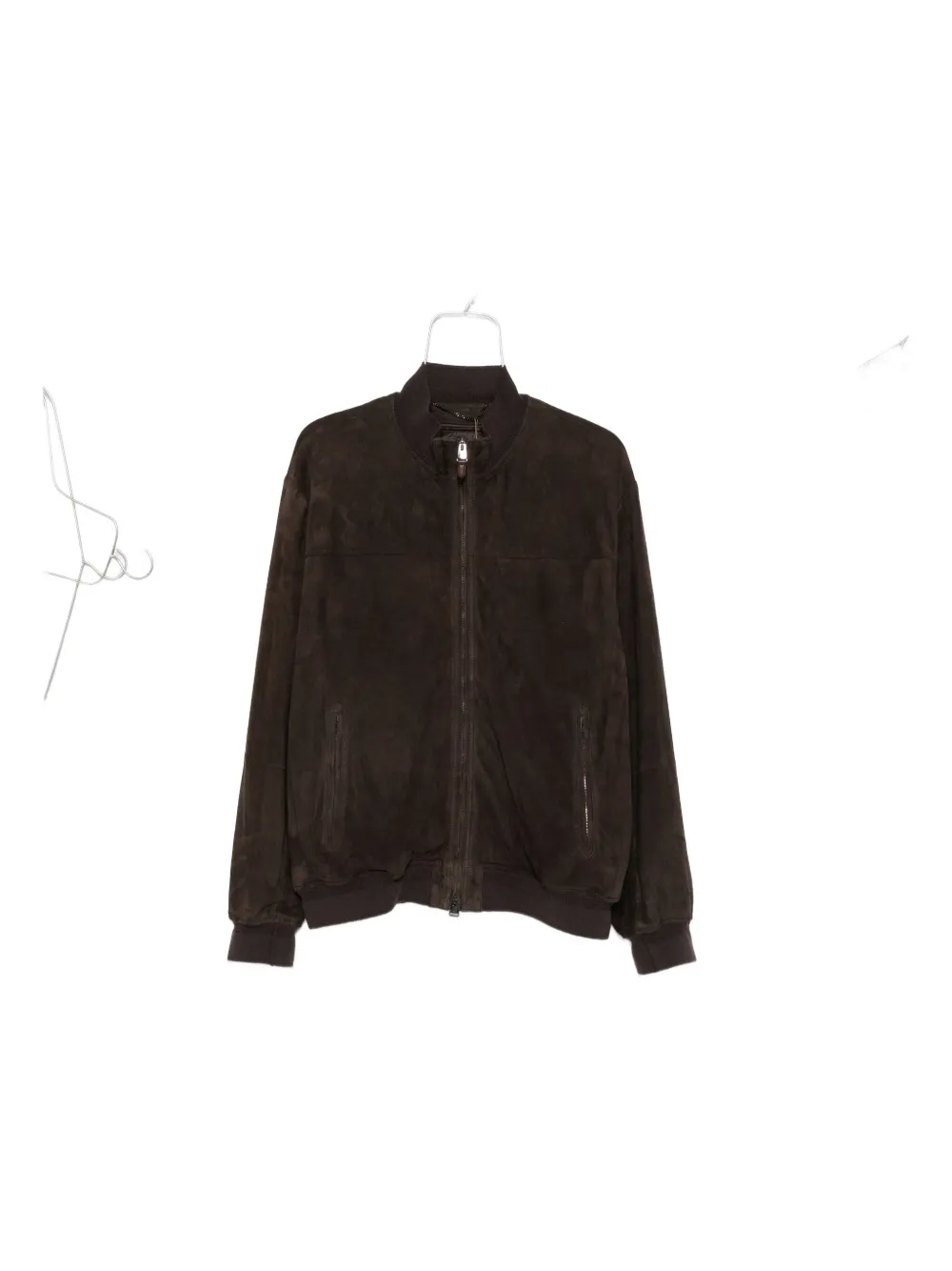 Canali suede bomber jacket - Marrone