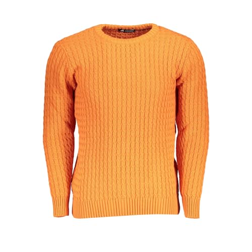 Maglione Uomo A Torciglioni U.S. Grand Polo, Maglioncino Girocollo Made In Italia (Xxl, Arancione)
