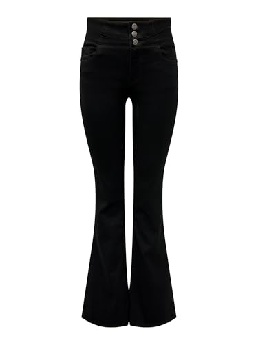Only Onlcheryl Hw Retro Flared Red Dnm Bj Jeans, Denim Nero, 29W X 32L Donna