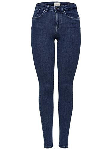 Only Onlpower Mid Push Up Sk Jea Rea3223 Noos Jeans Skinny, Blu (Dark Blue Denim Dark Blue Denim), 36W / 32L Donna