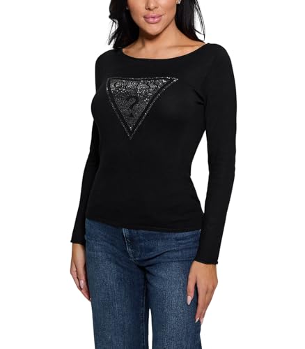 Guess Maglione Donna Slim Fit Scollo A Barca Manica Lunga Bianco Colomba Sweater