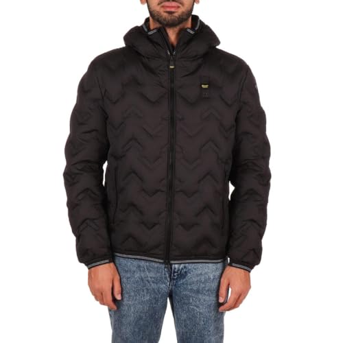Blauer Piumino Pier Nero Da Uomo Con Cuciture Nastrate Ad Angoli Xxl