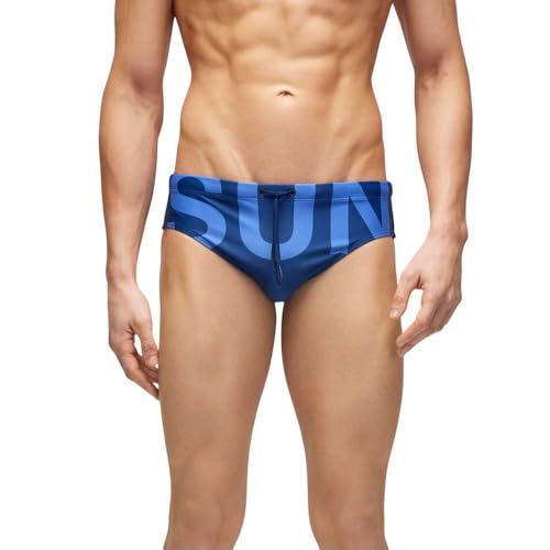 Sundek Swim Brief, Slip Mare Con Logo Da Uomo (It, Testo, S, Regular, Regular, Navy 03)