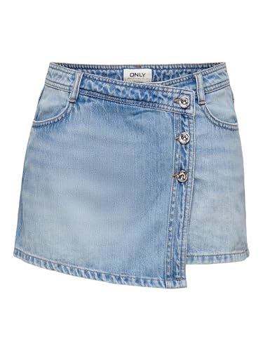 Only Onllesly Reg Lb Dnm Skort Bj Noos Gonna Con Pantaloni, Mix Blu Chiaro, M Donna
