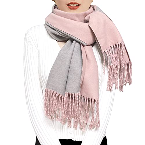 Ehsbuy Sciarpe In Cashmere Per Donna Sciarpa E Scialli In Morbida Pashmina Reversibile Lungo Grande Inverno Caldo E Spesso Sciarpe Da Donna Con Nappa