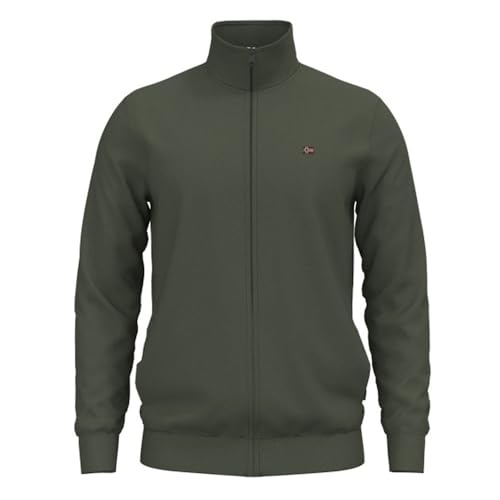 Napapijri Felpa Con Zip Da Uomo Balis - Verde Militare