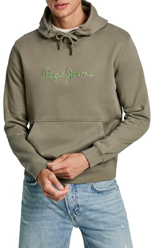 Pepe Jeans New Joe Hoodie Maglia Di Tuta, Verde (Safari Green), M Uomo