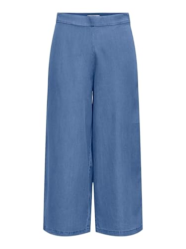 Only Onlcharis Life Long Culotte Pant Cc Wvn Pantaloni, Media Blu Denim, L Donna