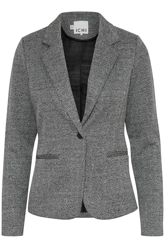 Ichi Ihkate Jacquard Bl4 Blazer Casual Da Lavoro, Nero, M Donna