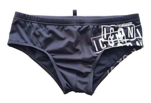 Dsquared2 Costume Da Bagno Slip Uomo D7B2E5390.010 Swim Nero Taglia 48