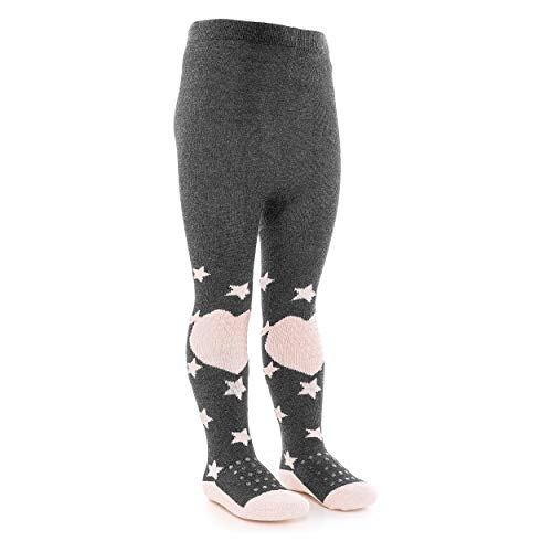 Laloona Calze Antiscivolo Bambino, Calzamaglia Bambino Con Gommini- Testato Oeko-Tex® Standard 100 - Unisex - Stelle Rosa