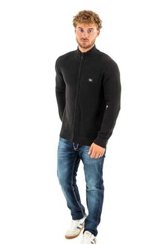 Calvin Klein Cardigan Con Zip Jeans Uomo Nero