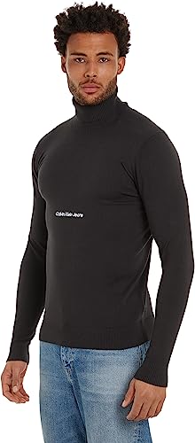 Calvin Klein Jeans Pullover Uomo Institutional Sweater Pullover In Maglia, Nero (Ck Black), M