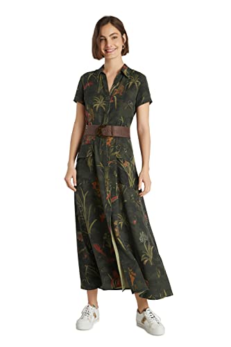 Desigual Vest_Amsterdam Abito Casual, Verde, Xs Donna