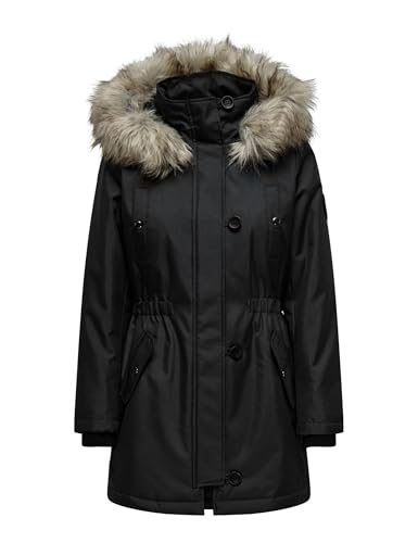 Only Onliris Winter Parka Cc 2023 Otw Cappotto, Black/Detail:Nature Fur, Xs Donna