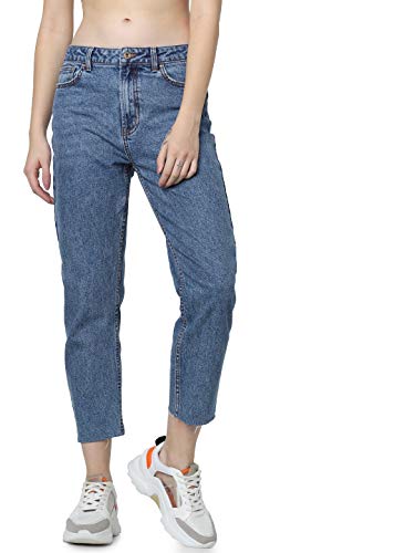 Only Onlemily Hw St Raw Cr An Mae05 Noos Jeans, Blu (Dark Blue Denim), 29W X 34L Donna
