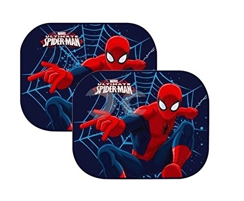 Conf. 2 Tendine Parasole Marvel Ultimate Spiderman Per Automobile, Universali