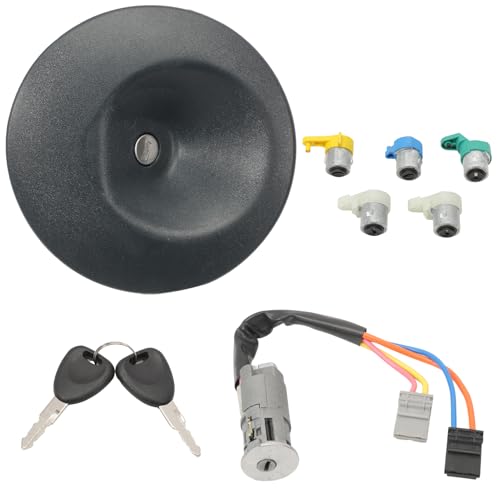 Zealfix Kit Serratura Porta Neiman + Tappo Serbatoio 7701472590 Compatibile Con Kangoo 1 1997-2008 Nissan Kubistar 2003-2009, Con Chiave Di Scorta 770