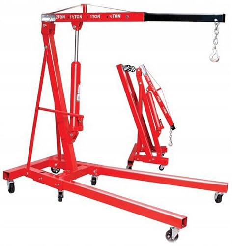 Gru Alza Motori Capretta Pieghevole Su Ruote, Capacità 2000 Kg, Braccio Regolabile In 4 Posizioni, Dimensioni Aperta 158X106X156 Cm, Ideale Per Offici