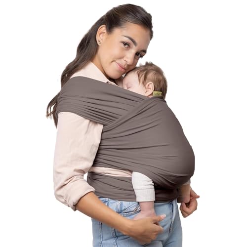 Boba Wrap - Fascia Elastica Porta Bebè Neonato, Portabimbo Facile Da Indossare (Grey)