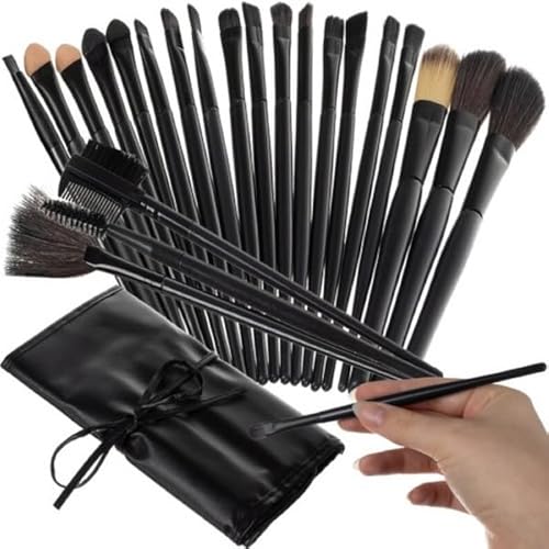 Set Di 24 Pennelli Professionali Per Make-Up Con Borsetta Estetista Trucco Fair