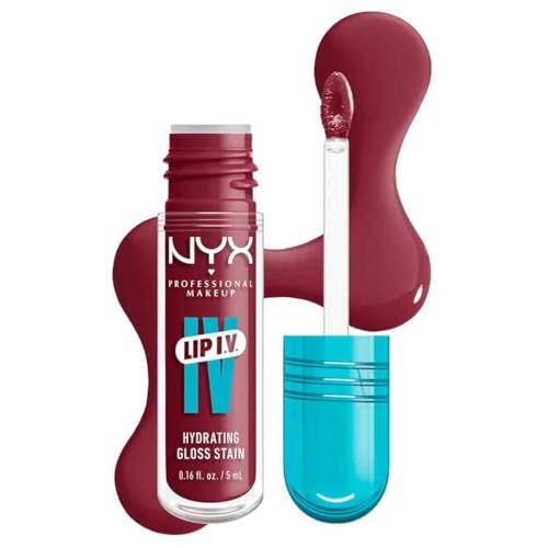 Nyx Professional Makeup Gloss E Tinta Labbra Idratante 2In1, Idratazione Fino A 12H, Con Vitamina B12 E Magnesio, Lip Iv Hydrating Gloss Stain, Tonali