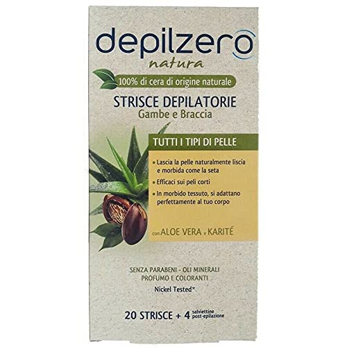 Depilzero Strisce Depilatorie 20Pz Gambe E Braccia Con Aloe E Karitè