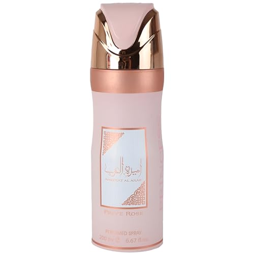 Lattafa Asdaaf Ameerat Al Arab Prive Rose - Floreale, Fruity, Musky, Sweet - Profumo Deodorant Spray For Women, 6.67 Ounce / 200 Ml