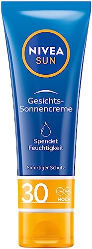Nivea Crema Solare Per Viso E Cura Con Spf 30 (50 Ml), Protezione Solare Istantanea Per Viso, Collo E Décolleté, Crema Solare Con Idratante 24 Ore