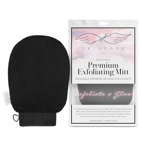 Seraphic Skincare Guanti Esfolianti Coreani (1 Pezzo) Guanti Esfolianti Per Sollevare Visibilmente La Pelle Morta, Ideali Per La Rimozione Dell'Abbron