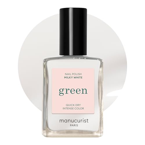 Manucurist • Green Smalto Unghie Bianco Latte • Smalto Classico 9-Free • Vegano E Di Origine Biologica (83%) • Manicure Professionale • 15Ml (Milky Wh