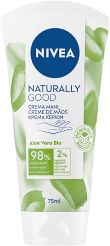 Nivea Naturally Good Crema Mani Da 75 Ml, Crema Mani Screpolate Con Il 98% Di Ingredienti Naturali, Nivea Crema Mani Con Aloe Vera Per Pelle Morbida E