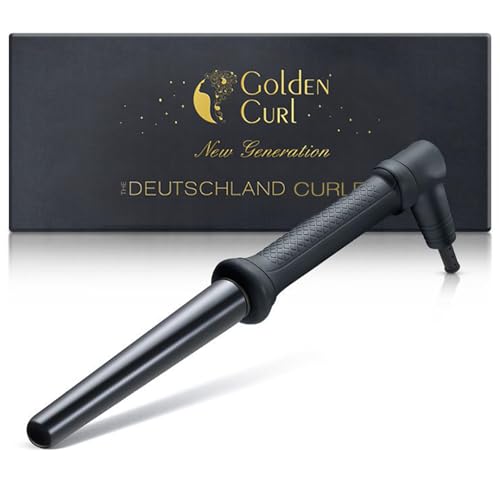 Golden Curl Arricciacapelli Professionale - 5 Anni Di Tranquillità - Ferro Arricciacapelli Con Barilotto In Ceramica Tormalina Per Onde E Ricci Per Ca