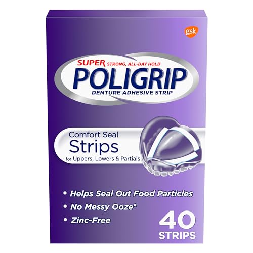 Super Poligrip Comfort Seal Denture Adhesive Strips, 40-Count Boxes (Pack Of 4) By Super Poli-Grip