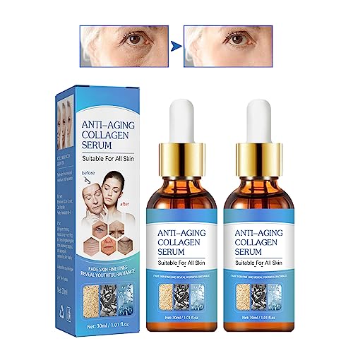 Siero Antirughe Viso,Siero Al Collagene Serum,Siero Face D Acido Ialuronico,Siero Anti Eta, Riduzione Delle Rughe Rassodamento Della Pelle, Anti-Aging