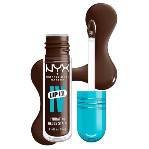 Nyx Professional Makeup Gloss E Tinta Labbra Idratante 2In1, Idratazione Fino A 12H, Con Vitamina B12 E Magnesio, Lip Iv Hydrating Gloss Stain, Tonali