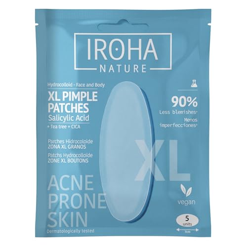 Iroha Nature - Cerotti Xl Per Brufoli 5 Unità | Anti-Acne Con Acido Salicilico, Tea Tree E Centella Asiatica | Cerotto Viso Anti-Imperfezioni